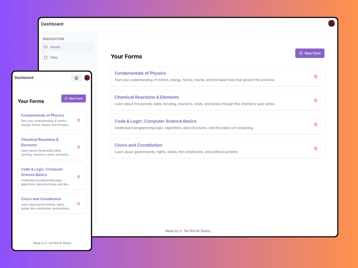 VidhaRith Dashboard Preview